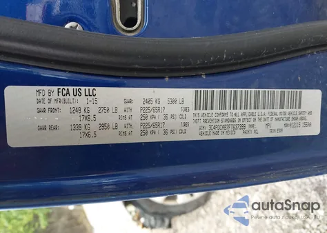 2015 Dodge Journey American Value Pkg from USA, damaged, VIN 3C4PDCAB7FT637399